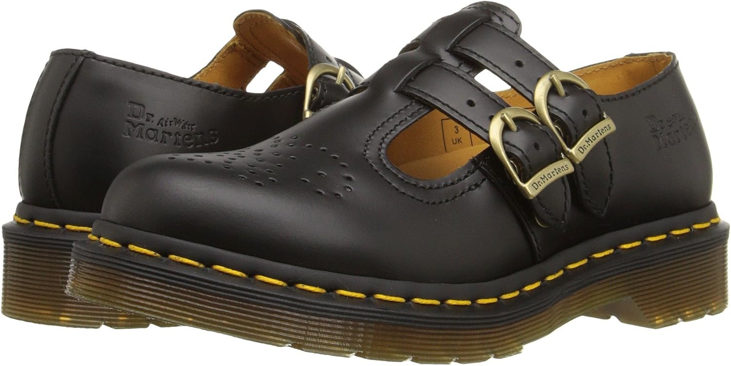 Dr. Martens Women's 8065 Mary Jane Leather Flat Shoe Black