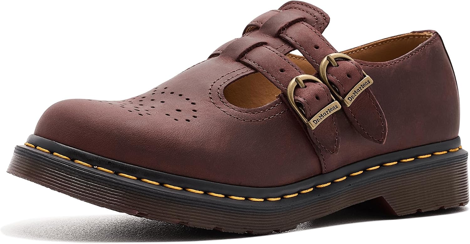 Dr. Martens Women's 8065 Mary Jane Leather Flat Shoe Cherry Red 1