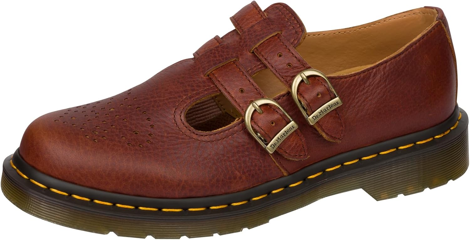 Dr. Martens Women's 8065 Mary Jane Leather Flat Shoe Cashew Ambassador