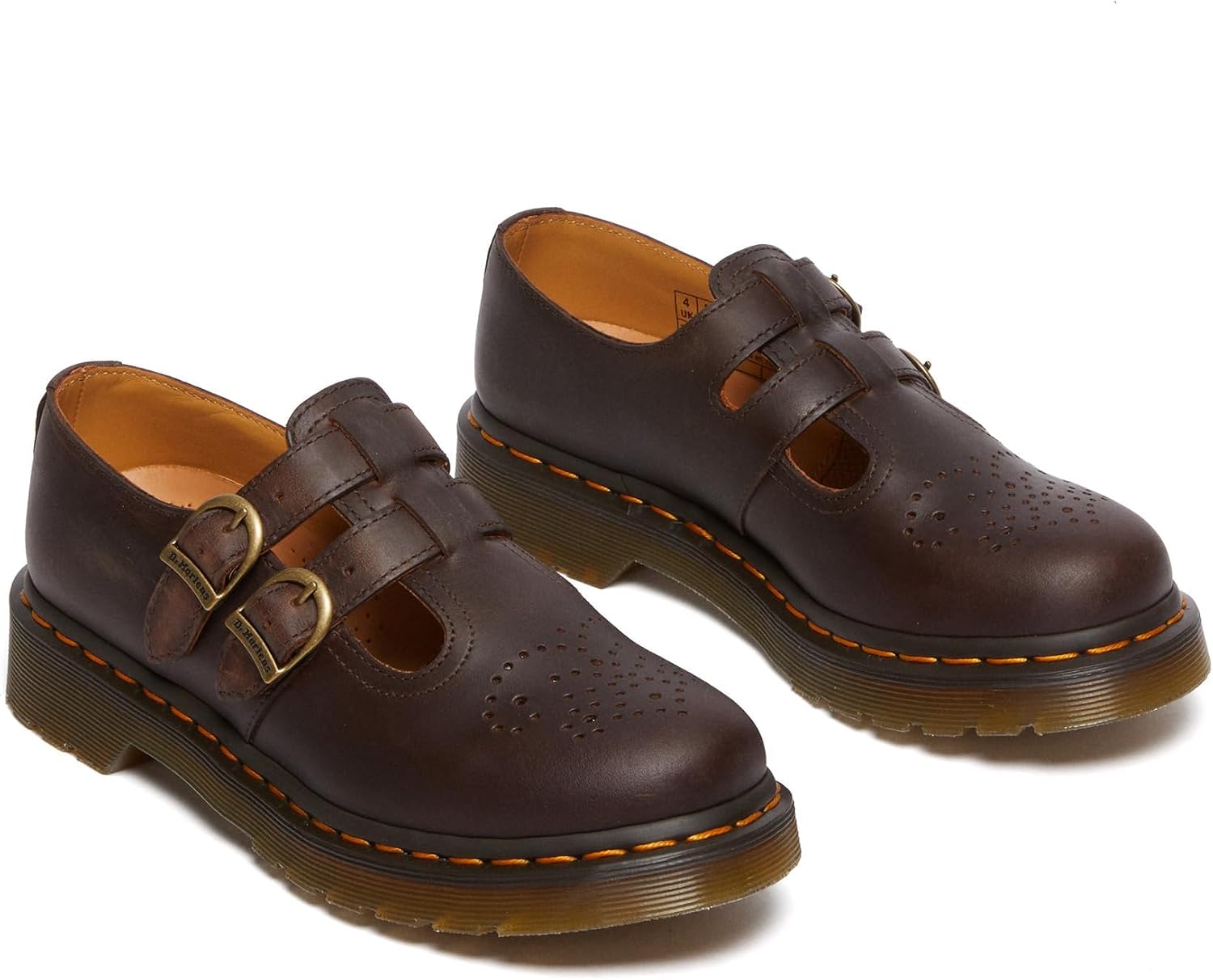 Dr. Martens Women's 8065 Mary Jane Leather Flat Shoe Dark Brown