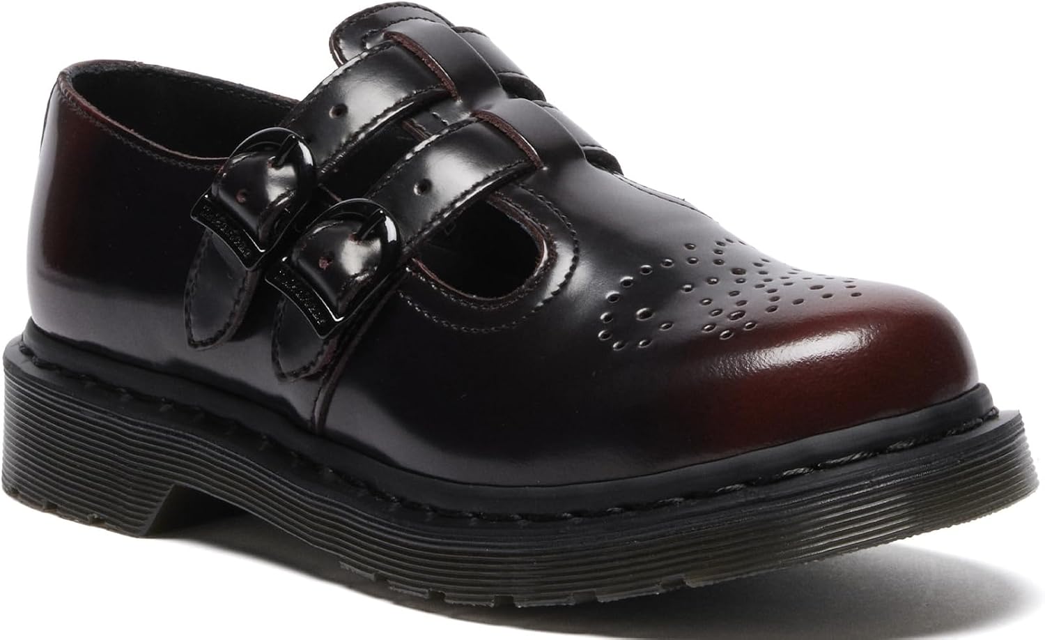 Dr. Martens Women's 8065 Mary Jane Leather Flat Shoe Cherry Red