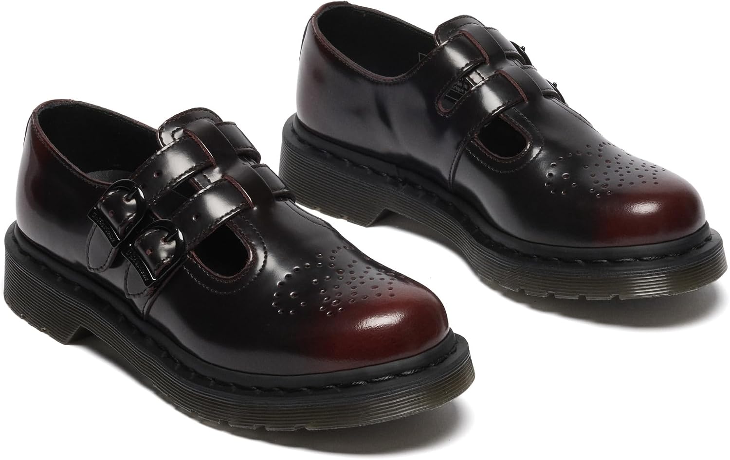 Dr. Martens Women's 8065 Mary Jane Leather Flat Shoe Cherry Red