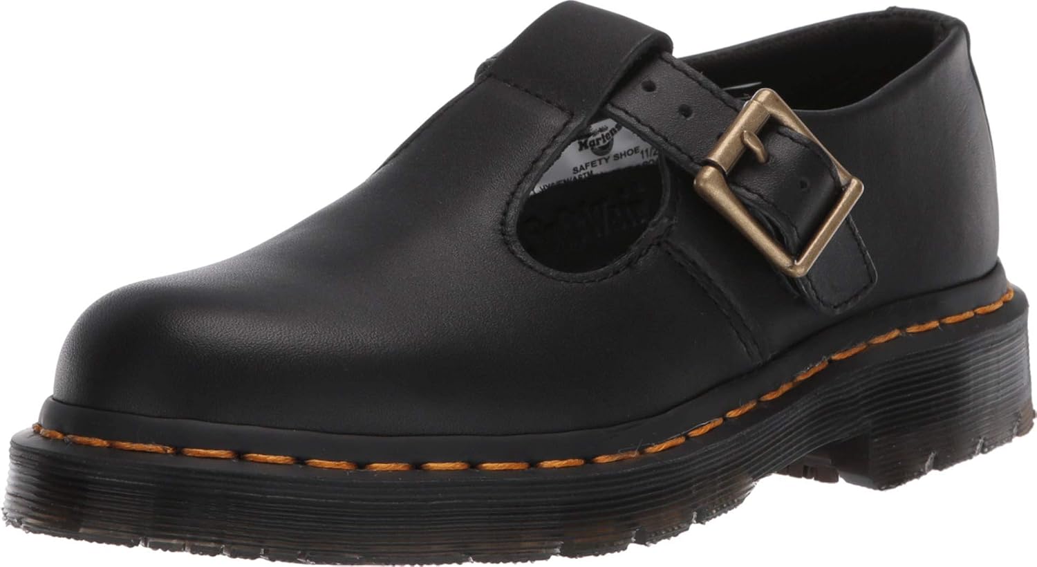 Dr. Martens Polley Slip-Resistant Mary-Jane Black Industrial Full Grain